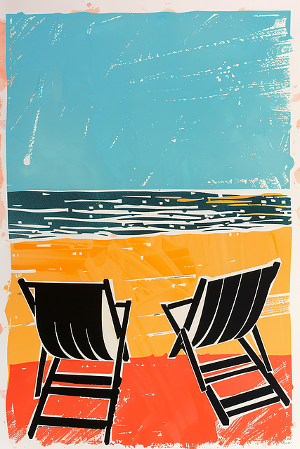 Beach with cabins